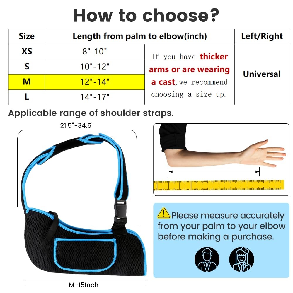 Arm Sling, Lightweight & Breathable Medical Sling with Adjustable Shoulder St…