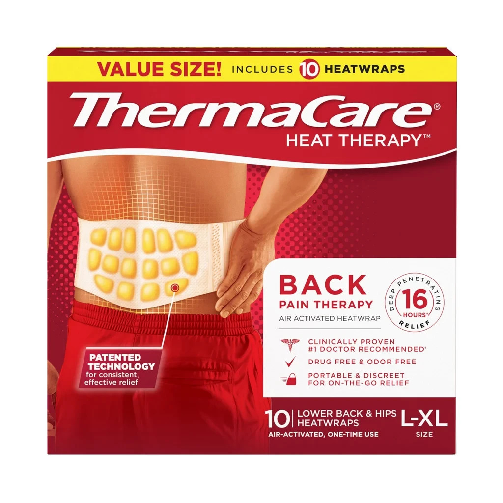 ThermaCare Lower Back And Hip L/XL, 10 HeatWraps free shipping