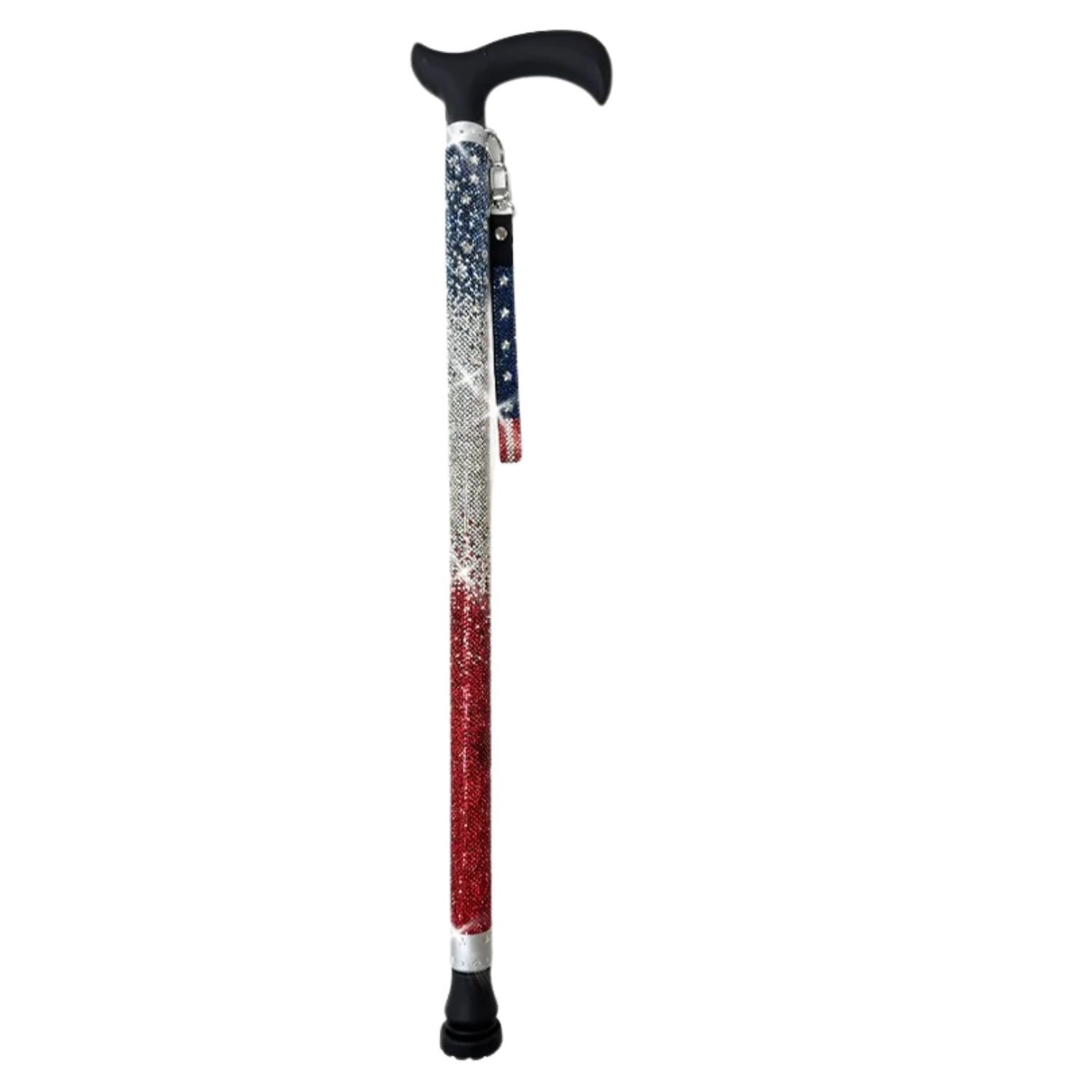 Jacqueline Kent American Adjustable Crystal Rhinestone Sugar Walking Cane