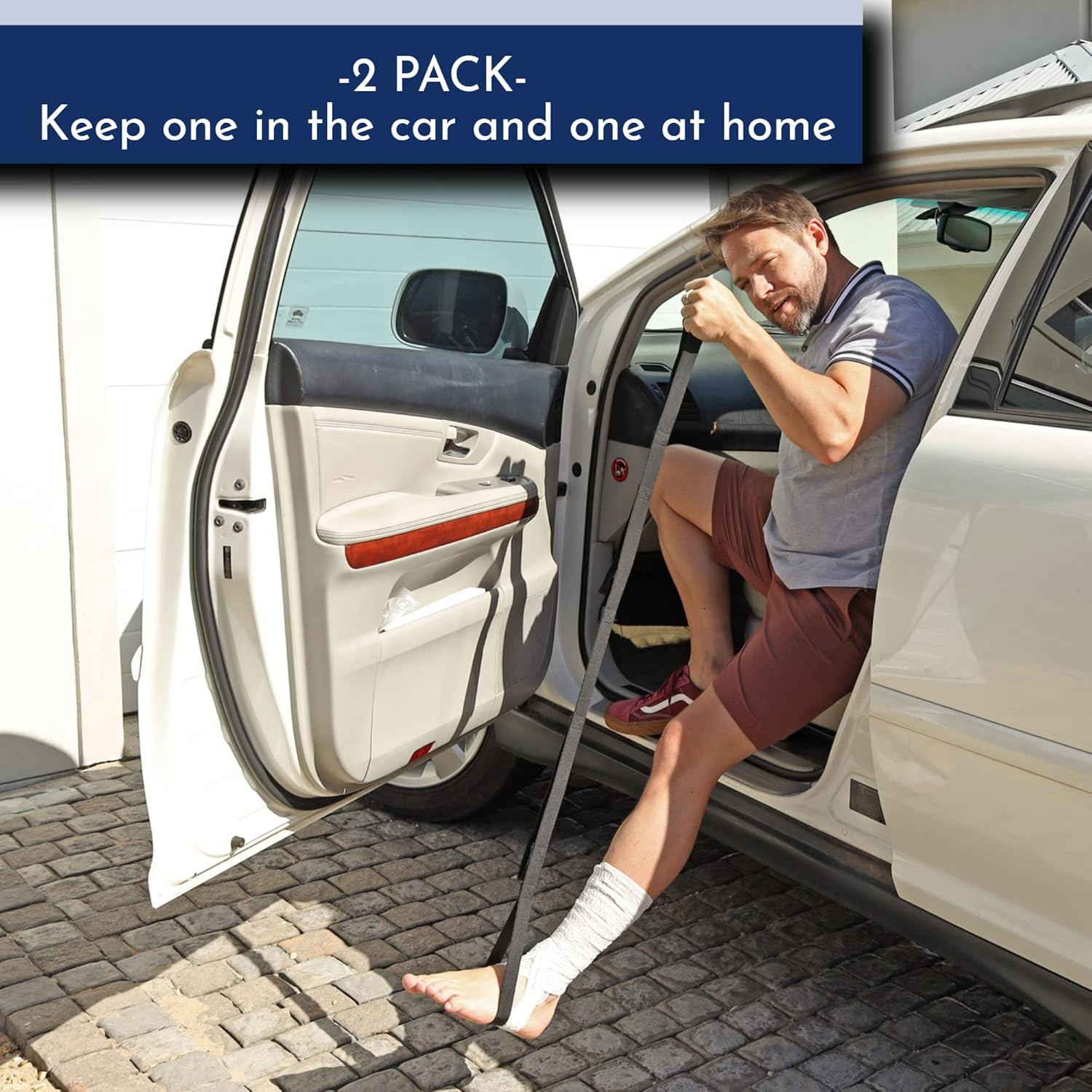 47” Leg Lifter Strap – Foldable Extra Long Strap with Loops for Hip or Knee Repl