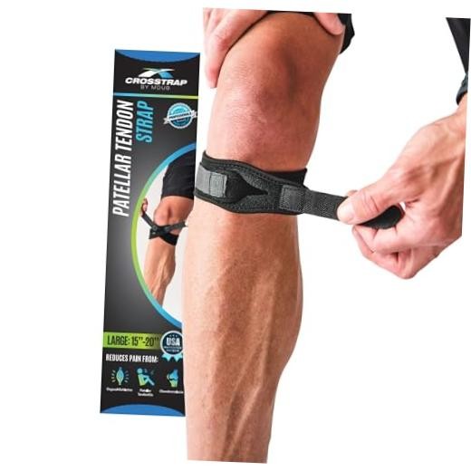 Stabilizing Patella Knee Strap | Patella Tendon Brace for 1 Strap (Large) Black