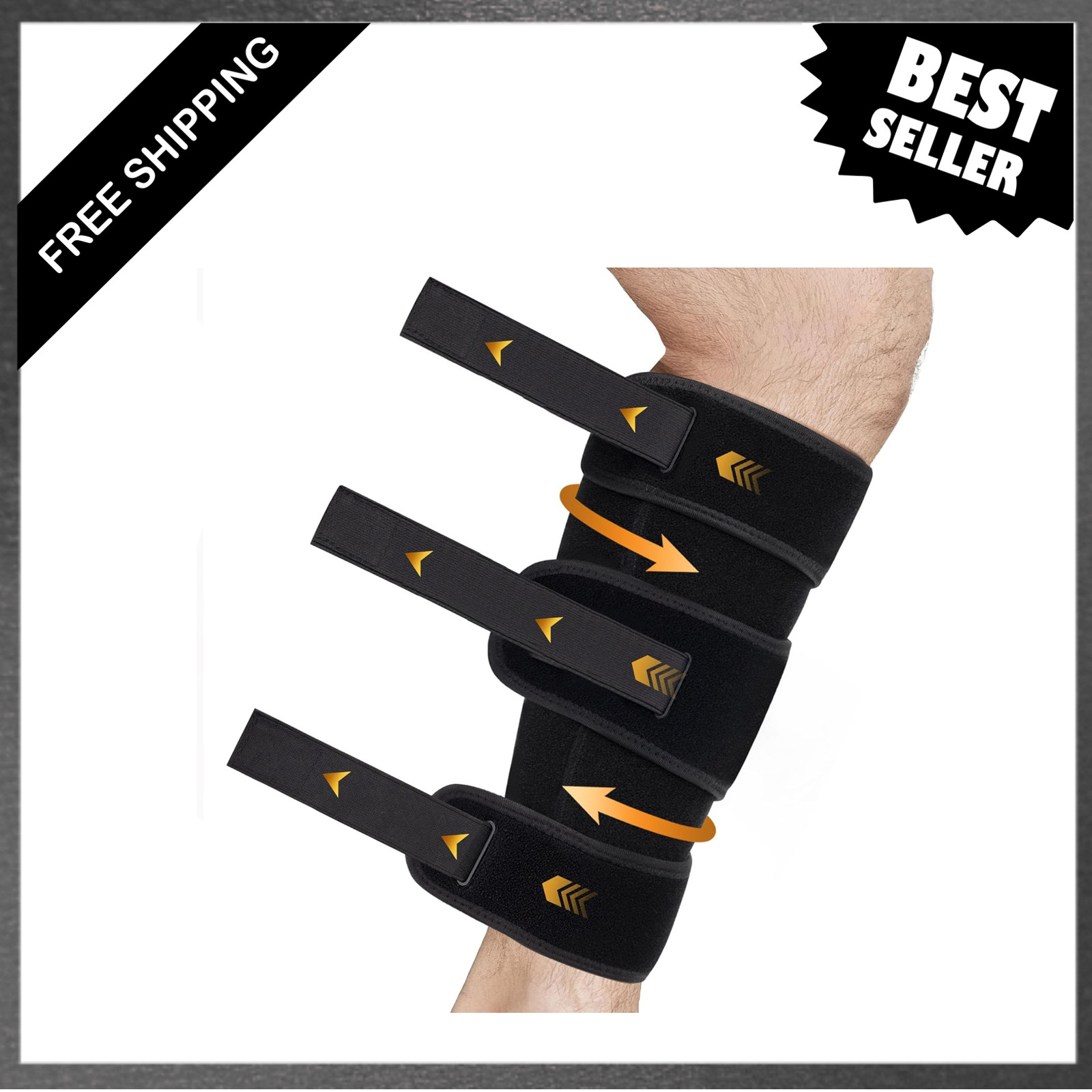 Calf Brace, Lower Leg Compression Wrap, Adjustable Support with 6 Nylon Buckle