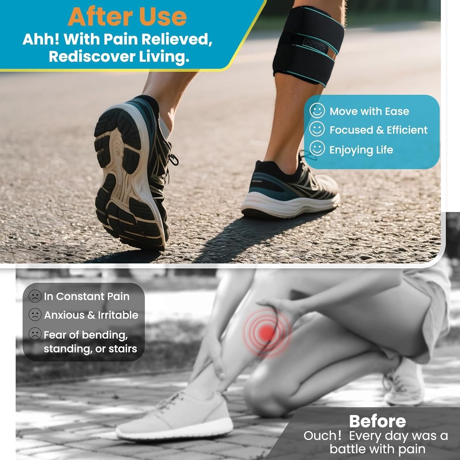 Sciatica Pain Relief Devices Sciatic Nerve Brace with Dual Adjustable Pressu…