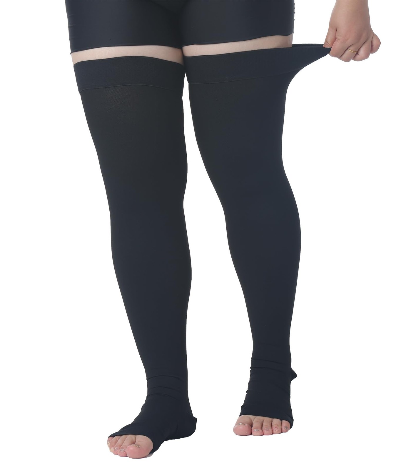 MGANG Plus Size Thigh High Compression Stockings, 15-20mmHg, Varicose Veins |…