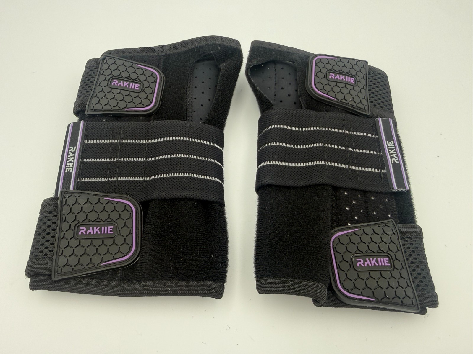 Rakiie Wrist Support Brace Pair (Left & Right) Size L Black/Purple Model ESP012
