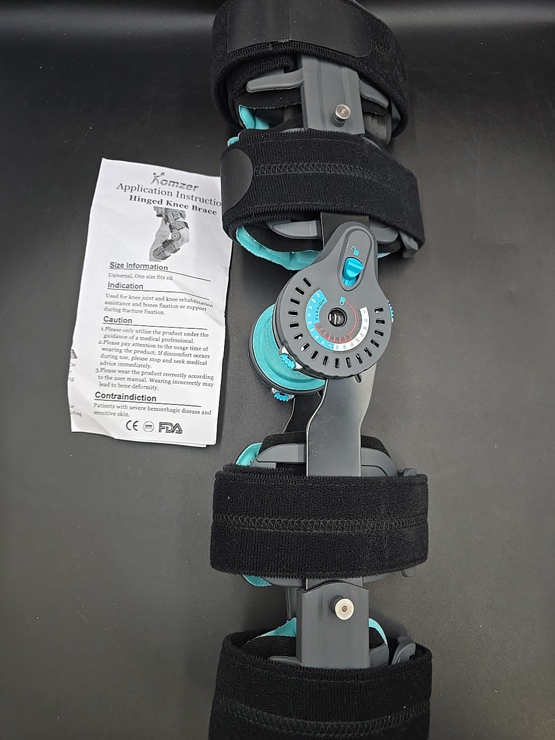 Komzer Hinged Knee Brace Universal One Size Fits All – New