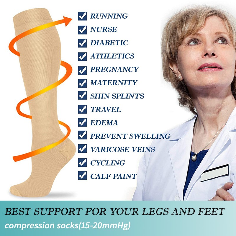 1x Compression Socks Stockings Womens Mens Knee High Medical 20-30 mmHG S/M-L/XL