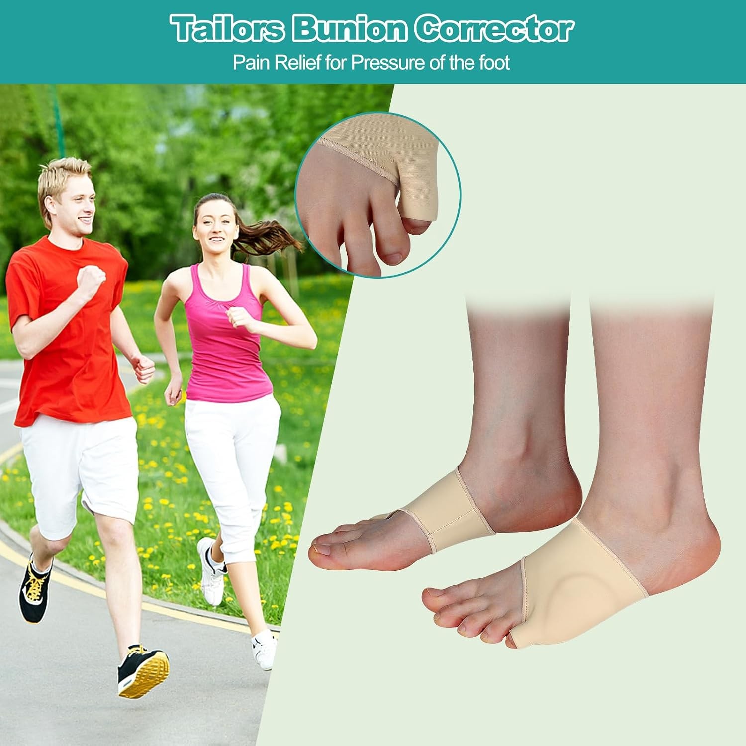 Bunion Corrector Relief Sleeve – Gel Cushion Pads – Copper Infused – Orthopedic