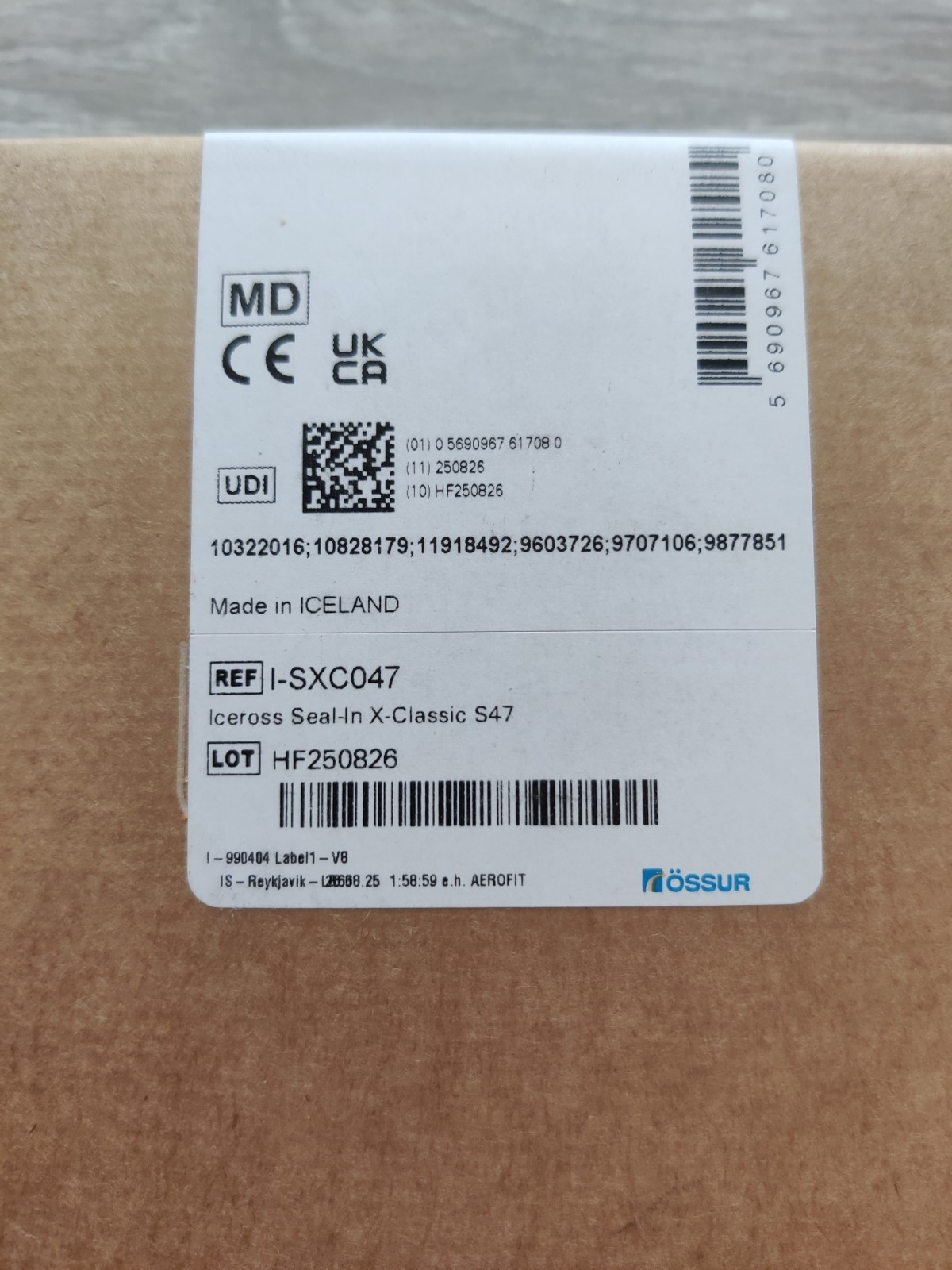 Ossur Iceross Seal-In X Classic Liner Seal Size 47 SEAL ONLY/NO LINER