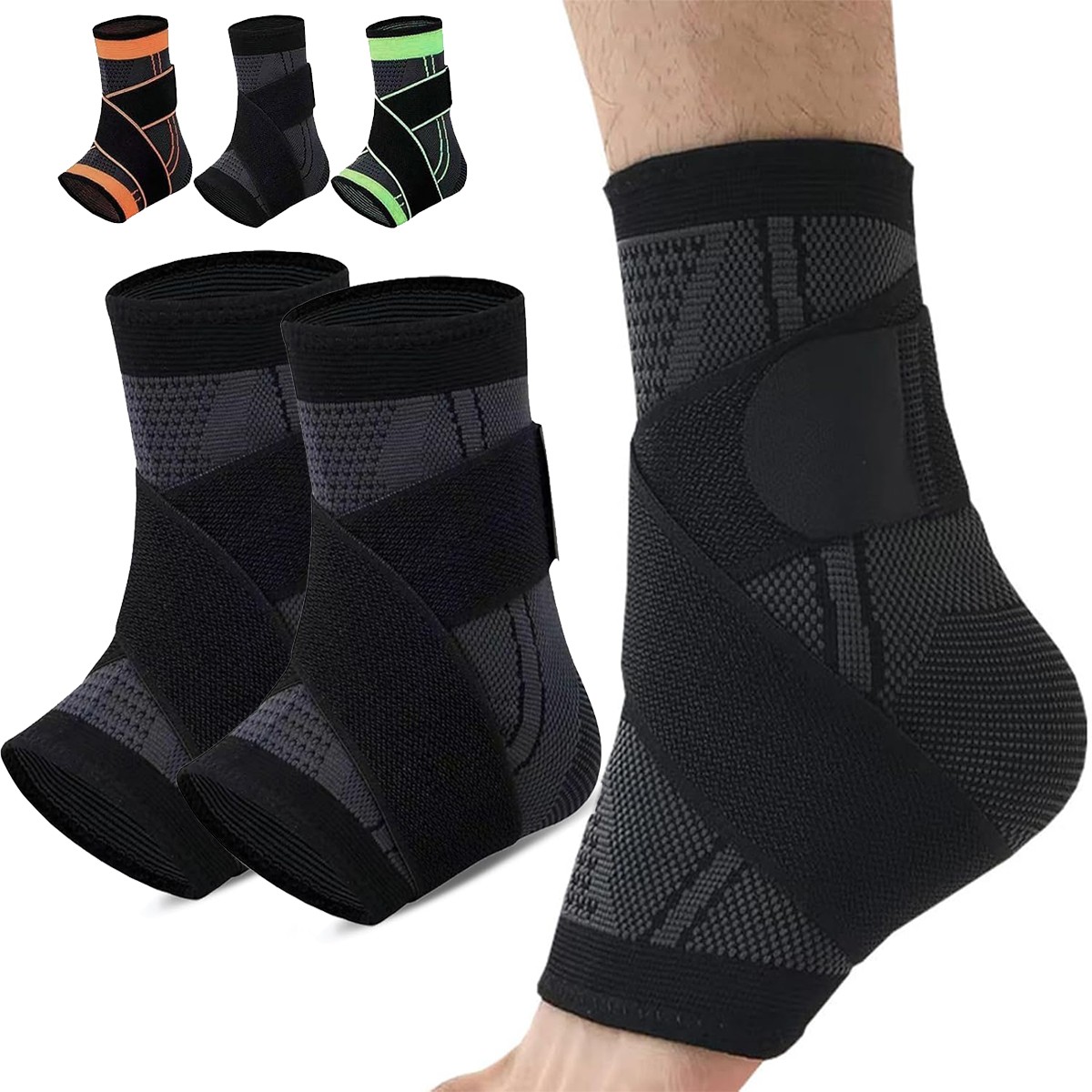 Ankle Support Brace Compression Sleeve Socks Elastic Foot Fasciitis Pain Relief