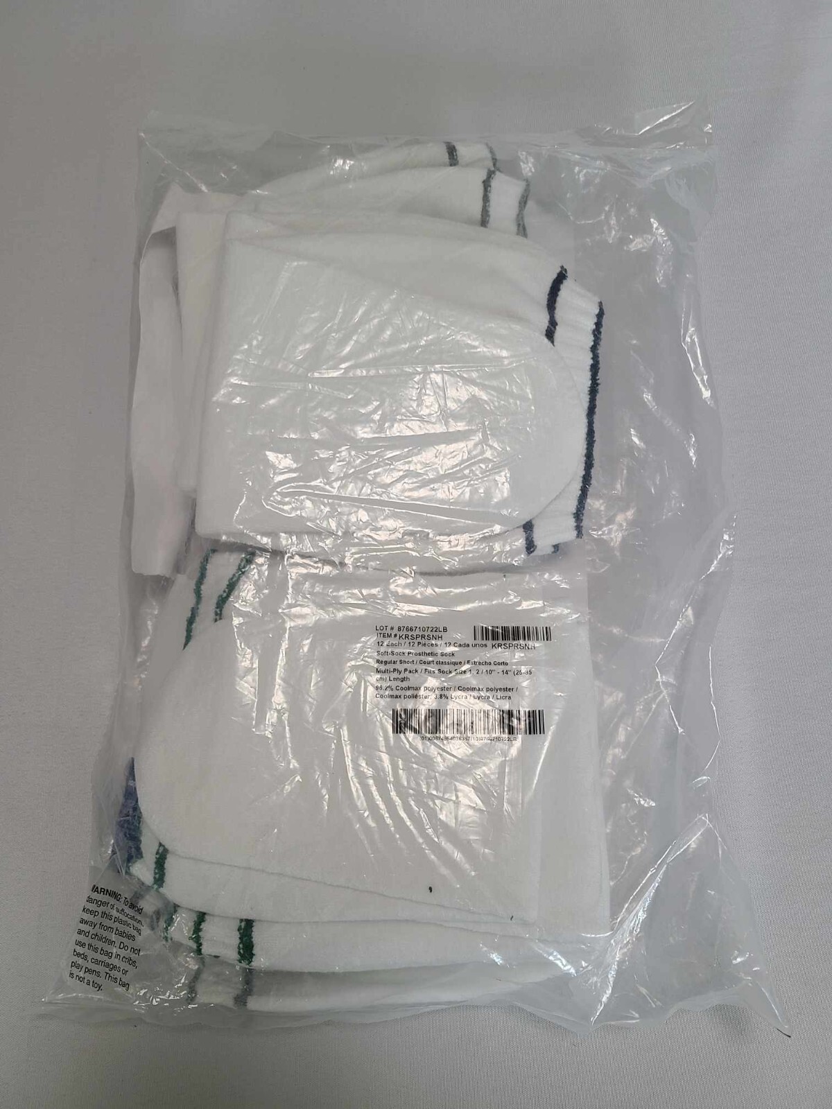 NEW! Knit-Rite SOFT-SOCK® Prosthetic Sock Multi-Pack 12pk (LTWT/3/5ply)