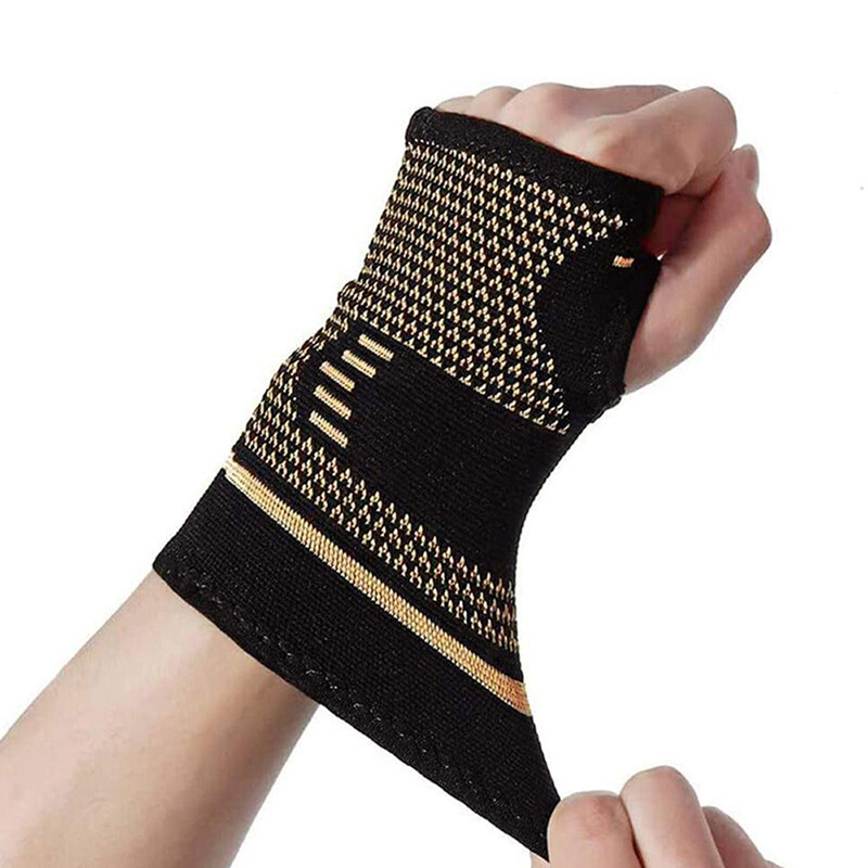 Copper Wrist Brace Support Sprain Carpal Tunnel Arthritis Compression Sleeve US