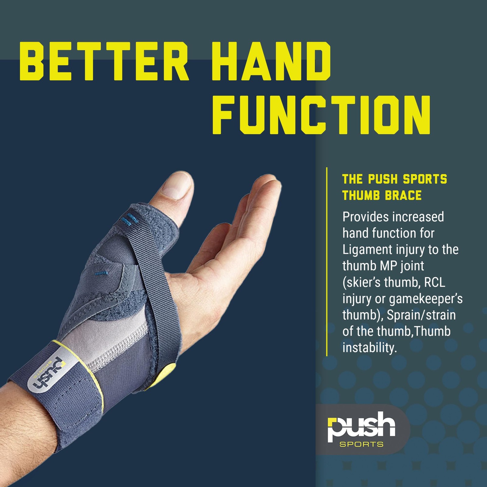 Push Sports Thumb Brace – Stabilizes Skiers Thumb, Optimizes Function Right M…