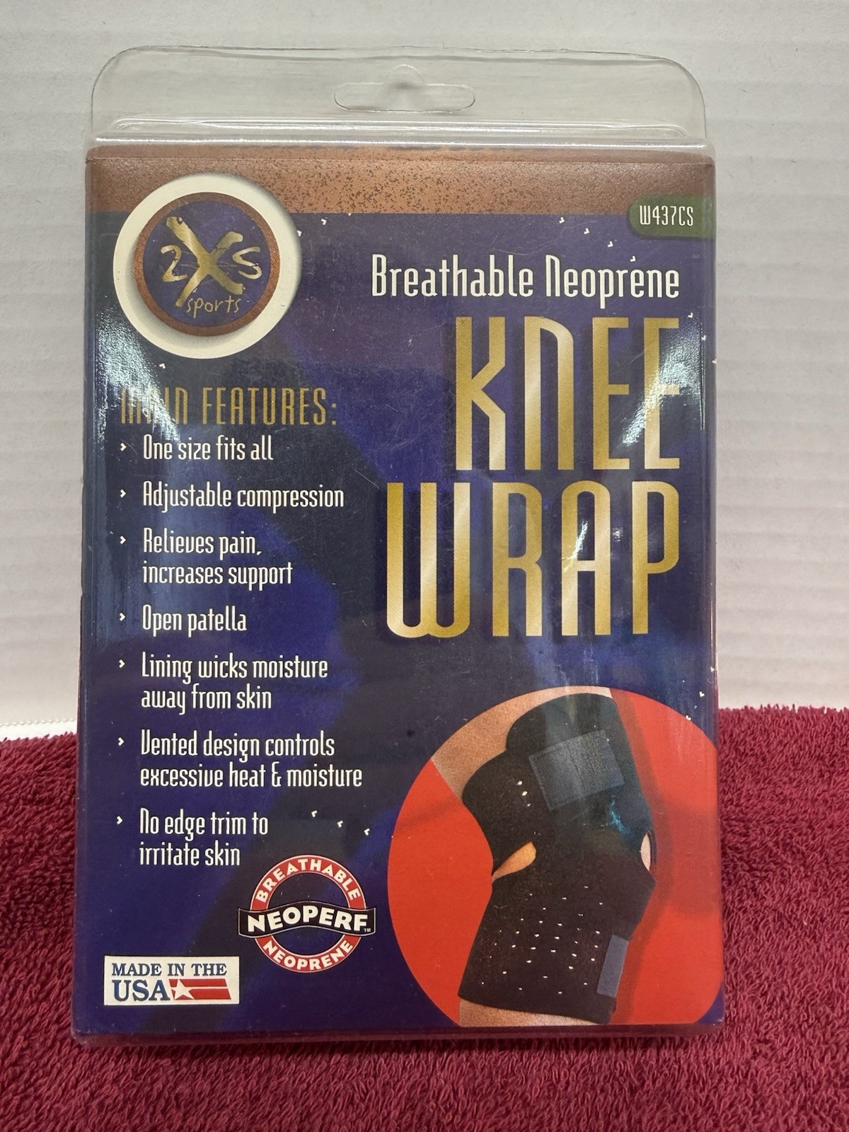 New Breathable Neoprene Knee Wrap W437CS
