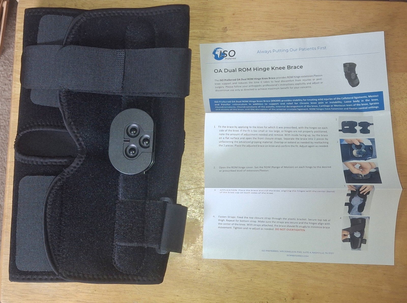 2 ISO PREFERRED OA DUAL ROM HINGE KNEE BRACE KN209 + SUSPENSION SLEEVE KN208