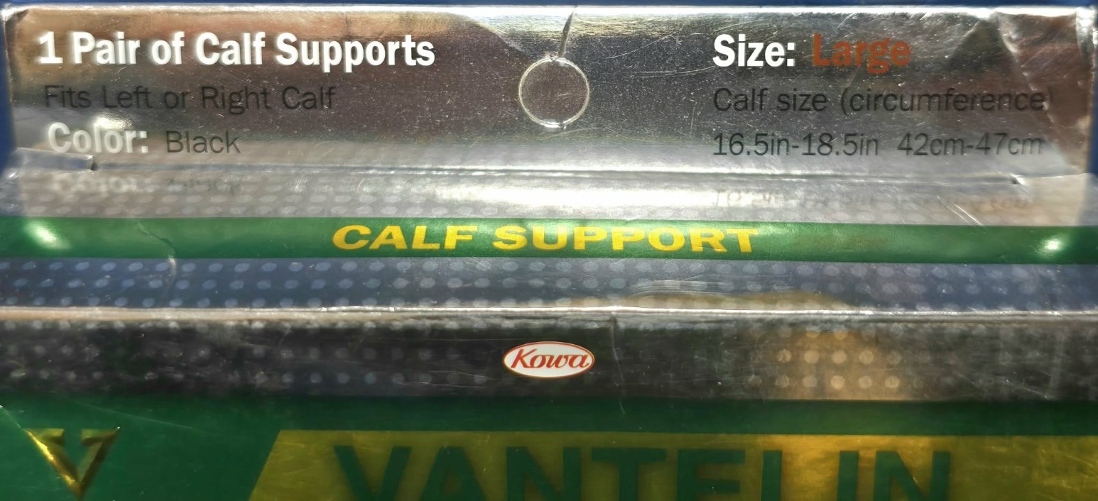 Vantelin Calf Support Calf & Shin Splint Compress Sleeve Pain Fatigue Relief LG