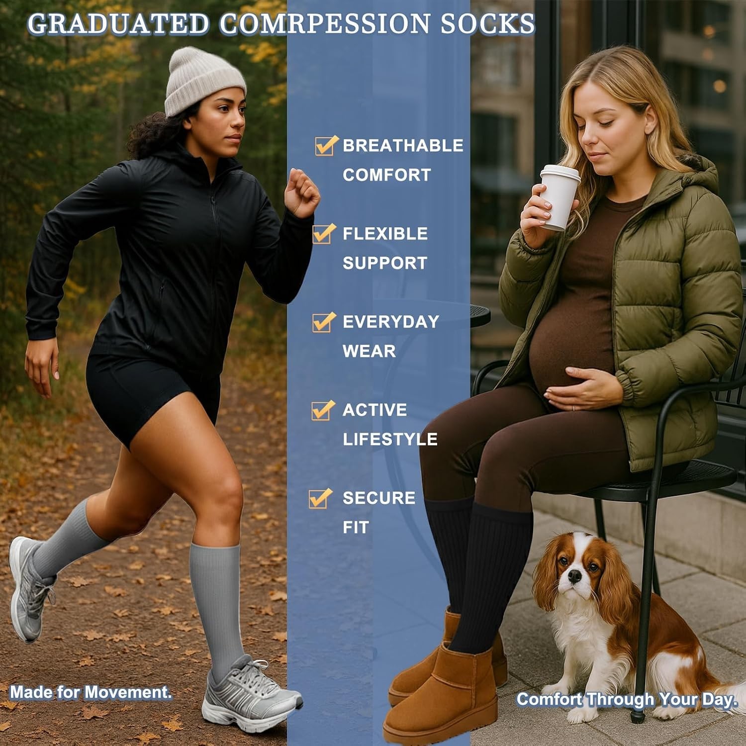3 Pairs of Gray Compression Socks – Ultimate Support for Running & Cycling