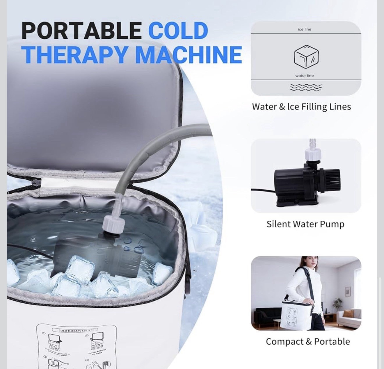Cold Therapy Machine Knee Ice Therapy System Compression Pad Recovery