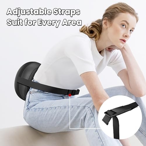 MASSAGEASE ADJUSTABLE NECK-SHOULDER MASSAGE PILLOW MAGIC STRAP – BLACK