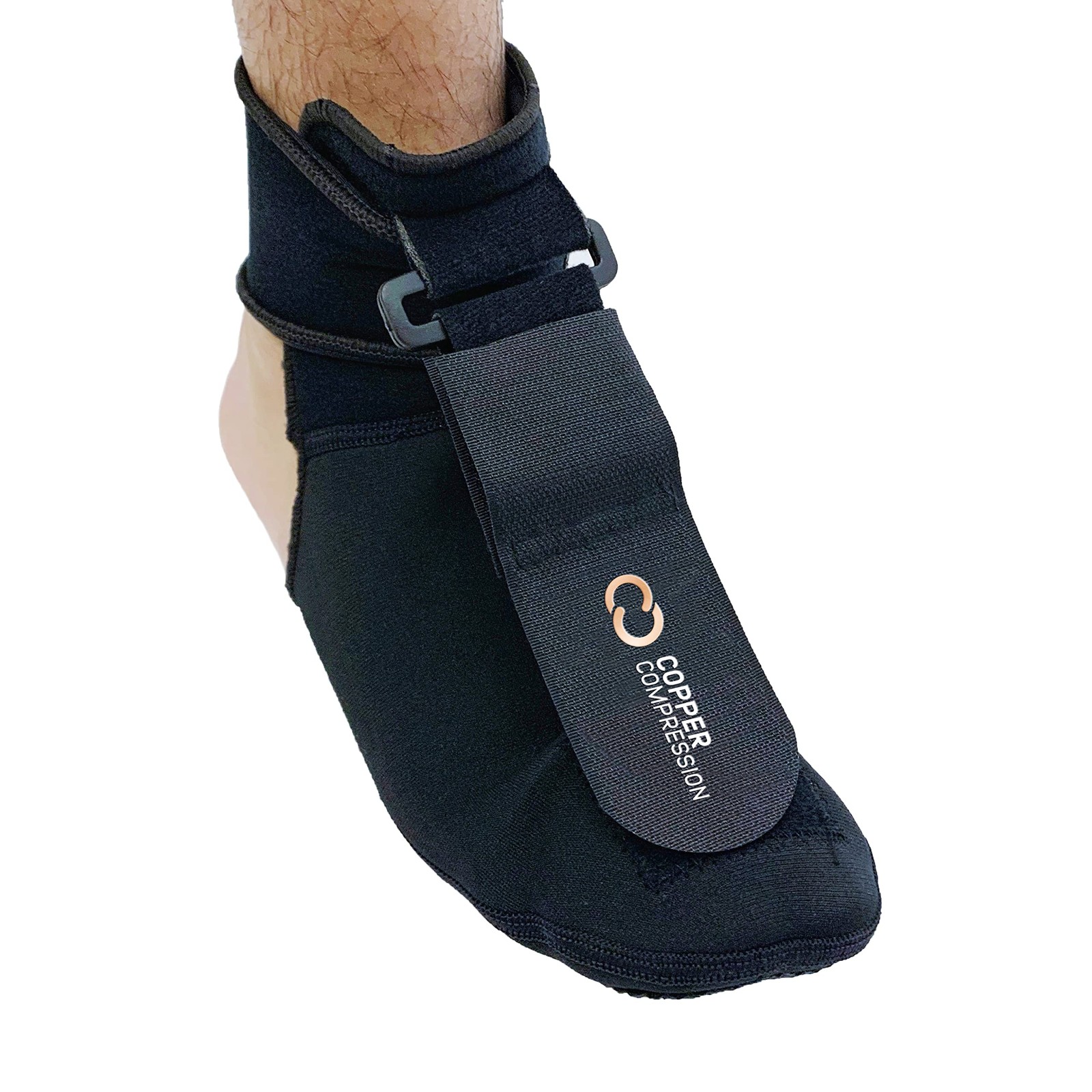 Copper Compression Plantar Fasciitis Night Sock. Small (Pack of 1), Black