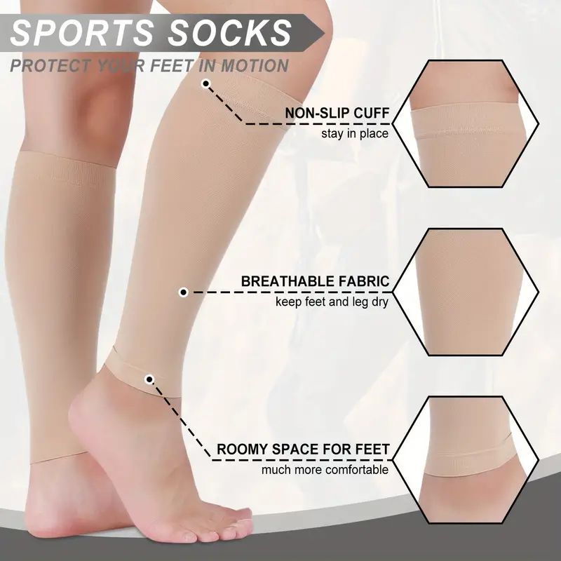 1 Pair Compression Calf Sleeve Running Leg Support Brace Sport Shin Splint Socks