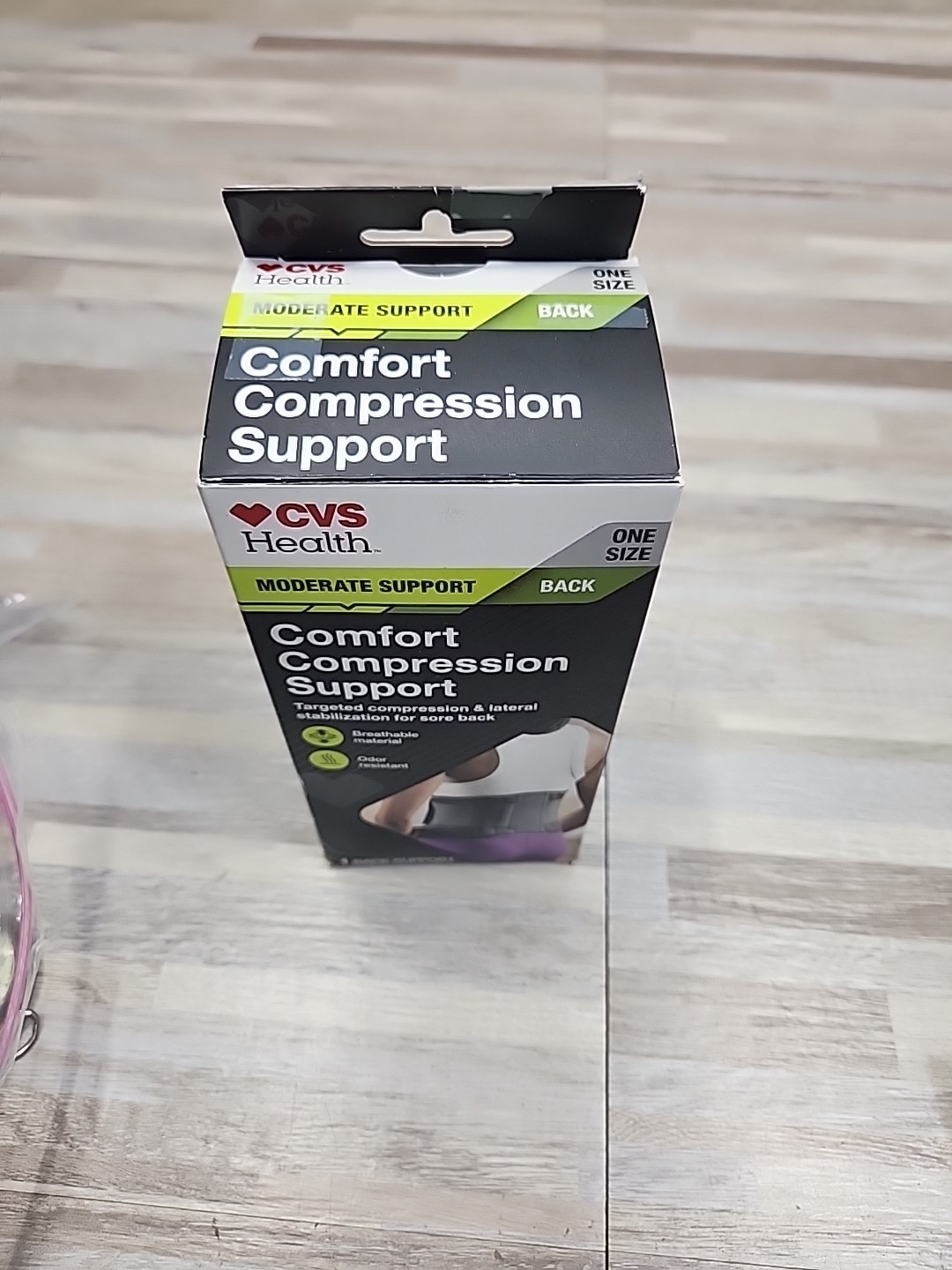 CVS HEALTH BACK COMFORT COMPRESSION SUPPORT MODERATE SUPPORT ONE SIZE