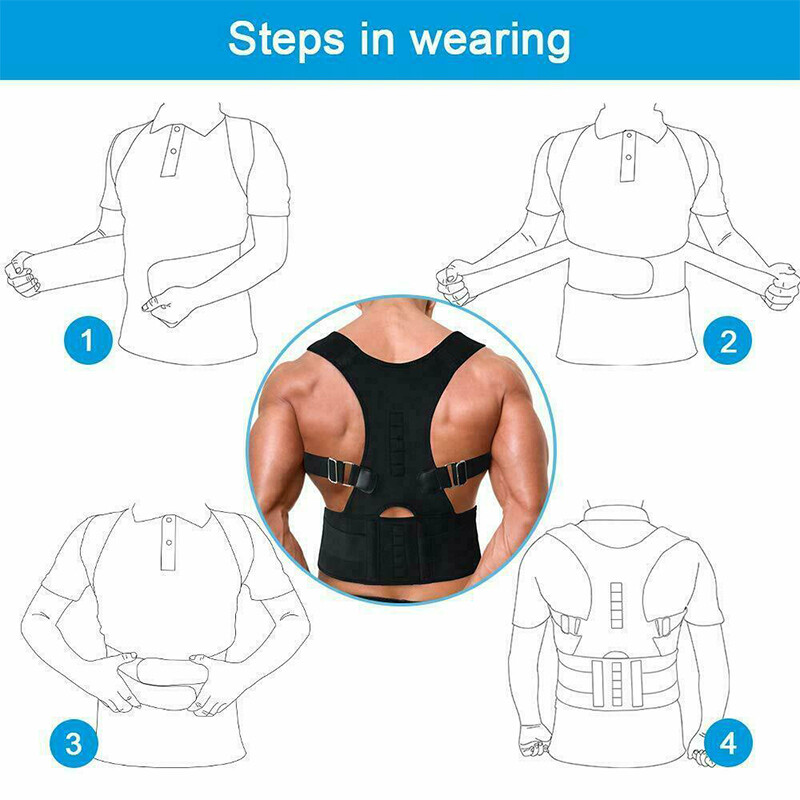 Magnetic Back Posture Corrector Shoulder Straightener Brace Neck Spine Support