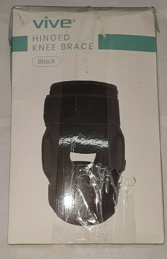 pre-owned VIVE HINGED KNEE BRACE OPEN PATELLA BLACK ONE SIZE uns light wear