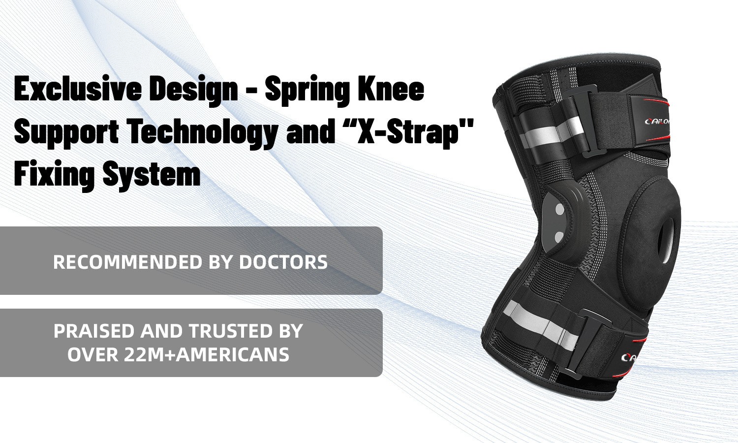 Open Patella Knee Brace Gel Pad Breathable Memory Foam for Daily Joint Support