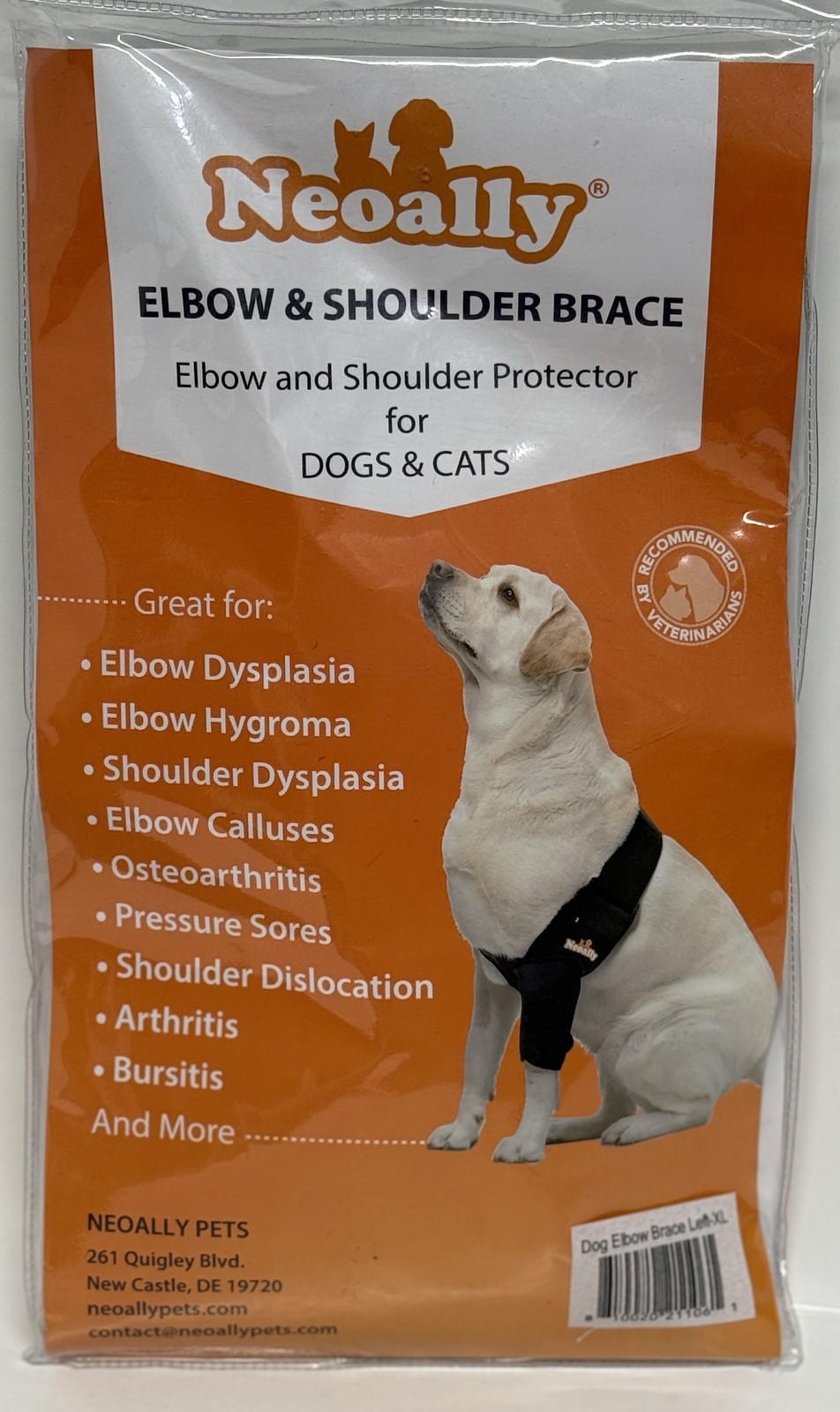 Neoally Elbow & Shoulder Brace Dog Elbow Brace Left XL NEW