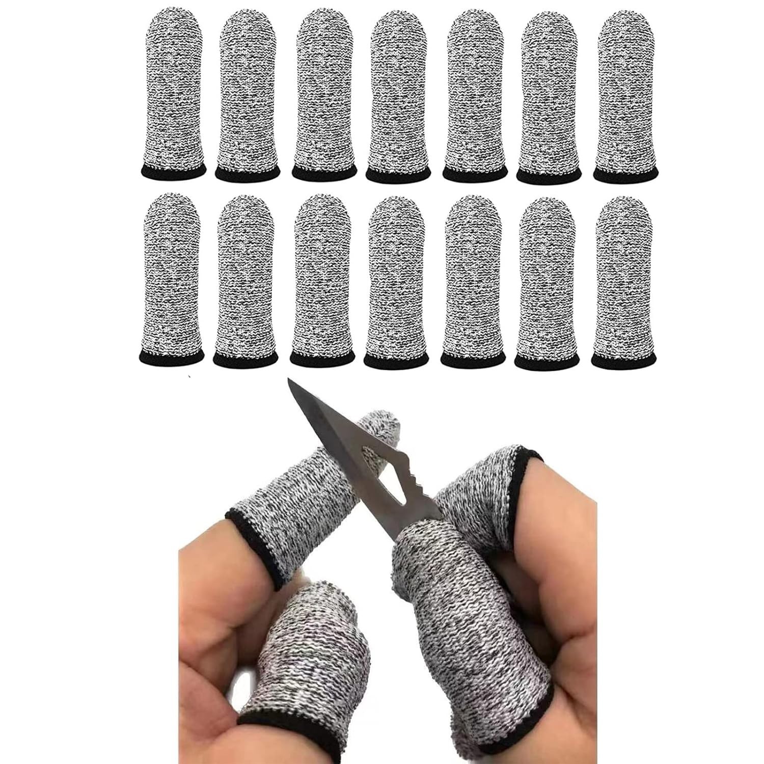 14pcs Cut-Resistant Finger Cots – Reusable Anti-Cut Protectors for All Tasks