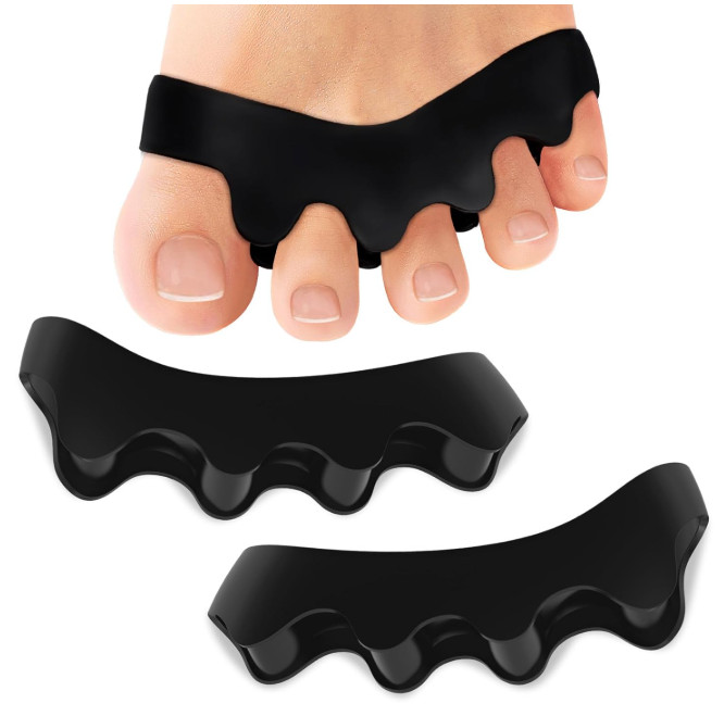 Welnove – Toe Separators Straightener Bunion Corrector Color Black – 8 Packs