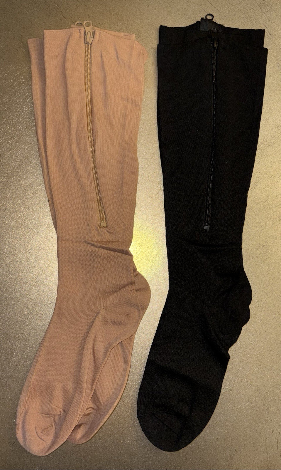 ZIPPER COMPRESSION SOCKS 2 Pair – WIDE PLUS 4XL – 15-20 mm Knee High Support NEW