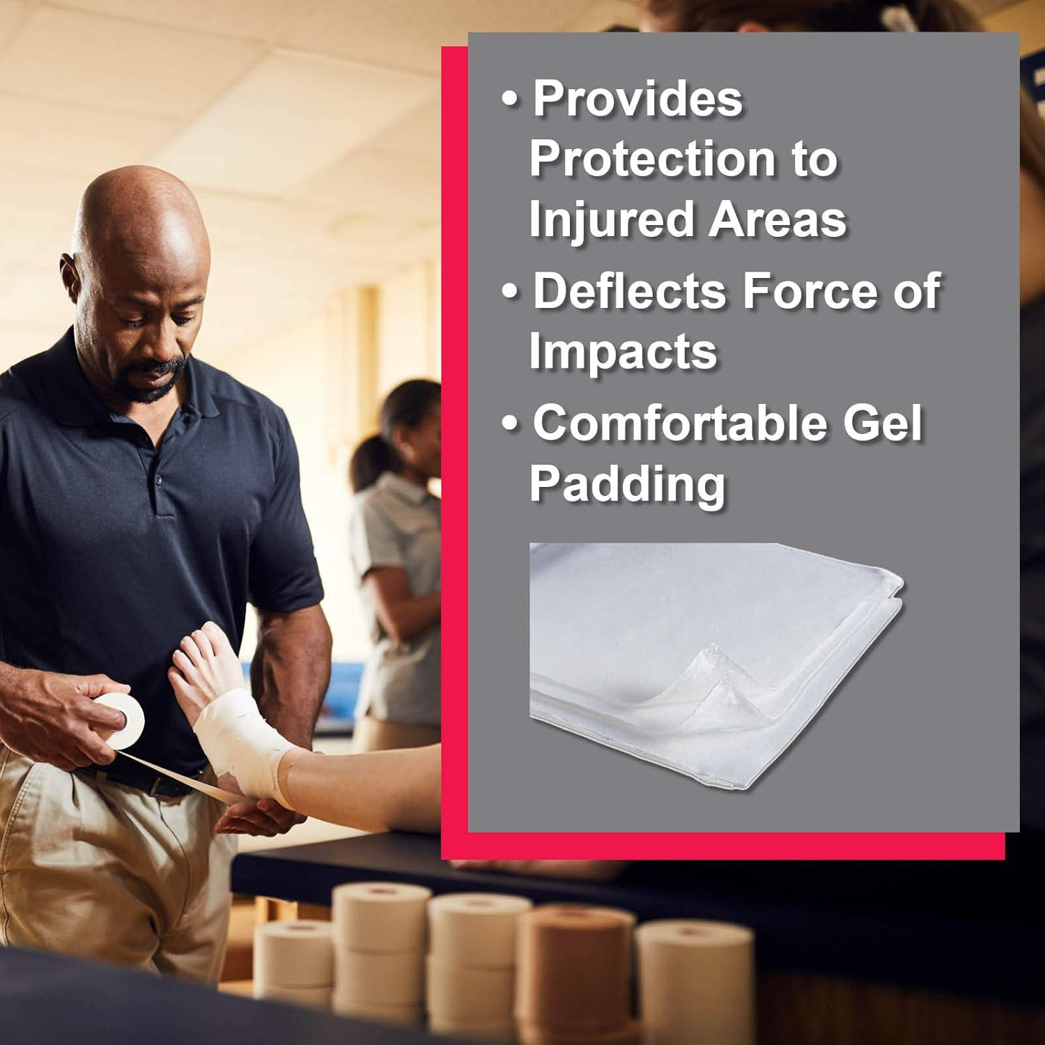 Ortho Gel Pads for Sports Cushioning, Sprains, Hip Pointers, Absorbent Chin Stra
