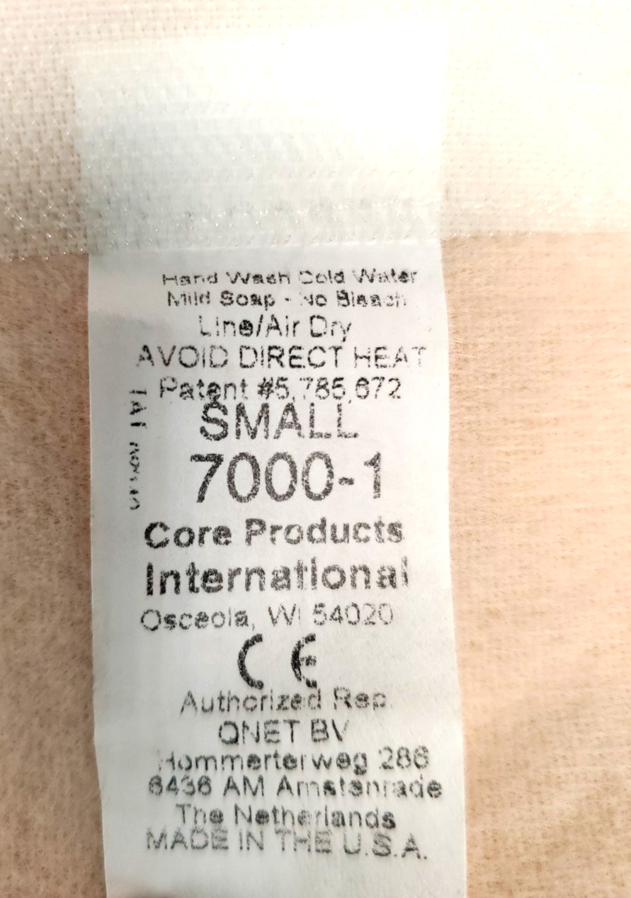 Core Products CorFit System LS Back Support Size Small Hook & Loop New Old Stock