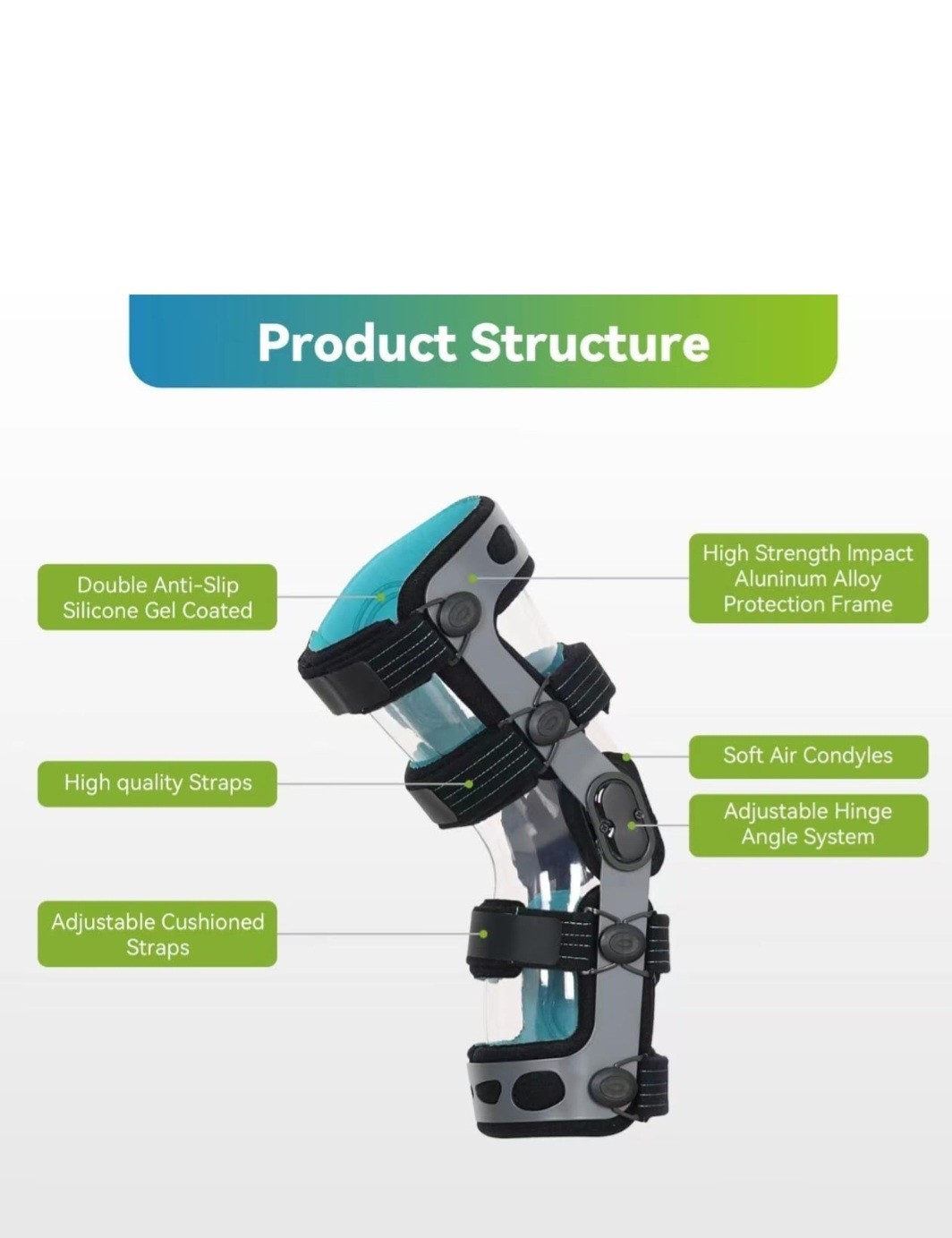 ACL/MCL/PCL Knee Brace for Sports,Ligament Injury Prevention & Pain Relief