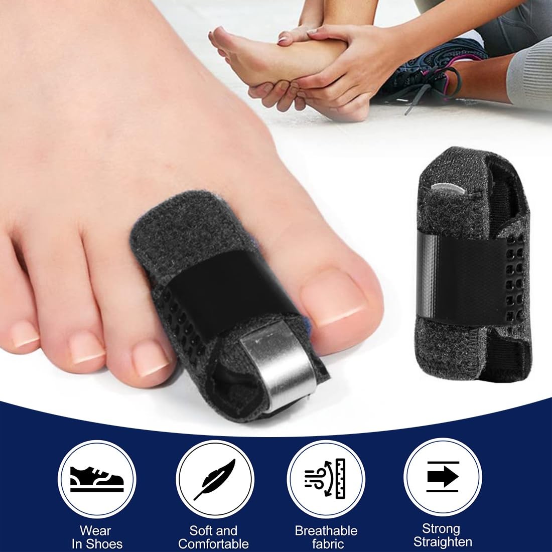LINXIU Toe Splint for Broken Straightener Brace Women Men 11cm/4.3inch