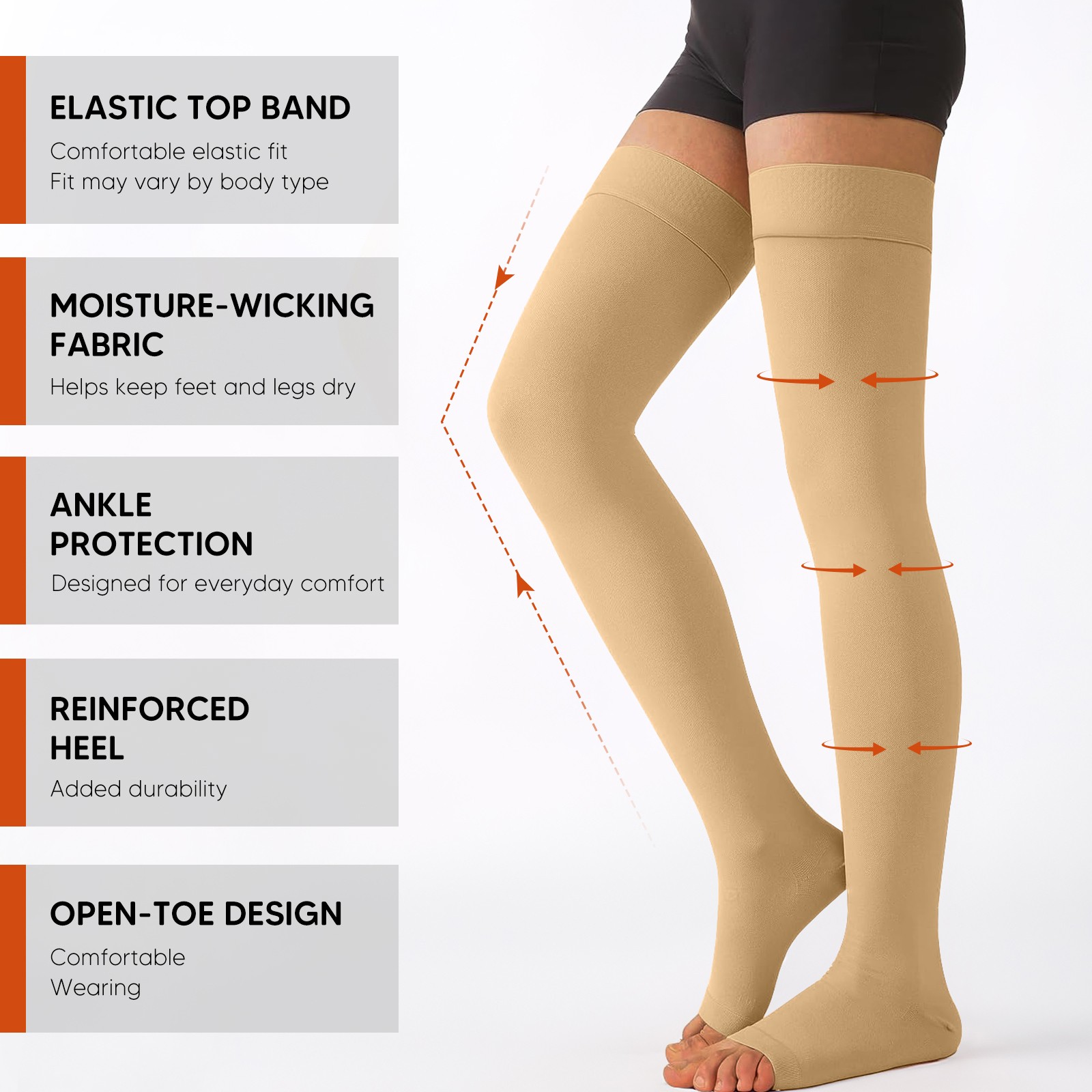  6 Pairs Compression Socks – Knee High Support for Running & Sports S-XXL