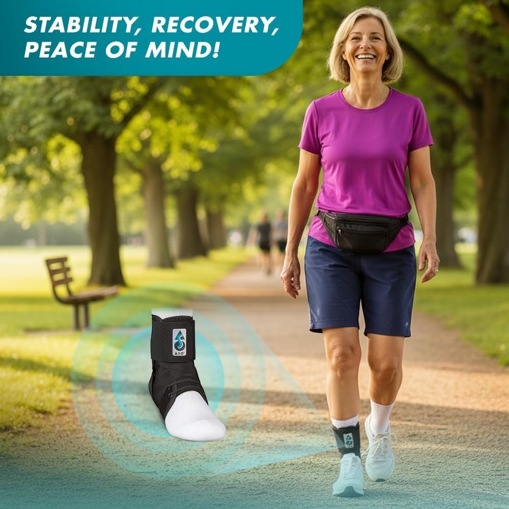 Ankle Brace for Sprains & Tendonitis – Adjustable Support for Sports Injury Reco