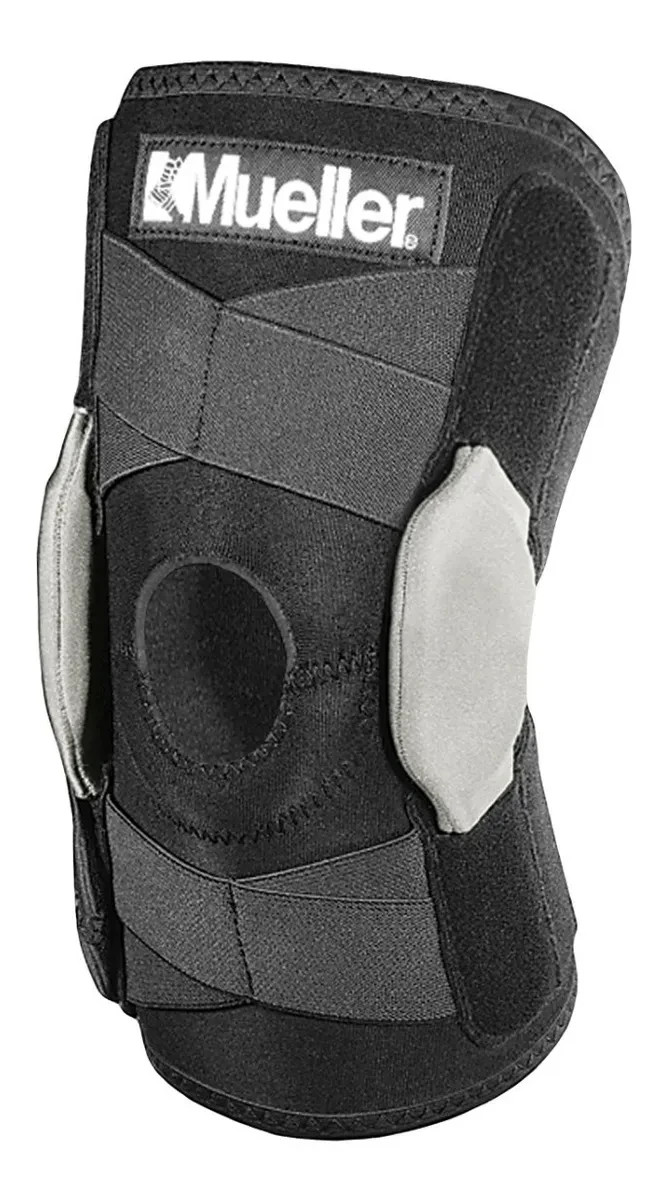 Hinged Knee Brace, Mueller, Self-Adjusting, Unisex, One size, Black New