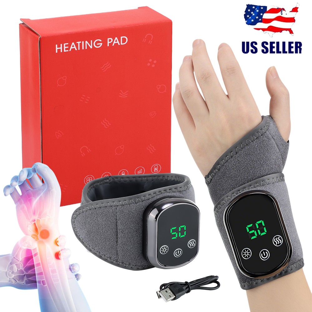 Cordless Hand Wrist Massager Heating Vibration for Arthritis and Carpal Tunne