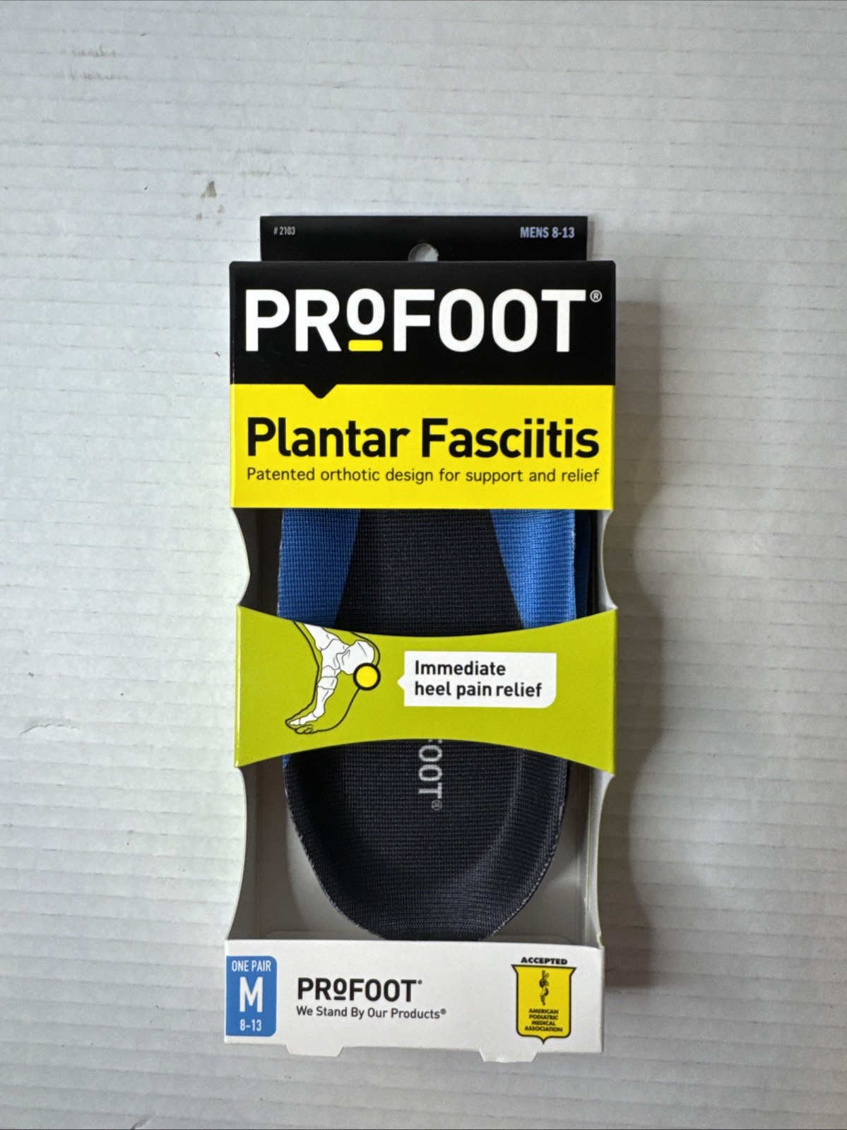 1 Pair of ProFoot (Men’s 8-13) Plantar Fasciitis Orthotics #2103