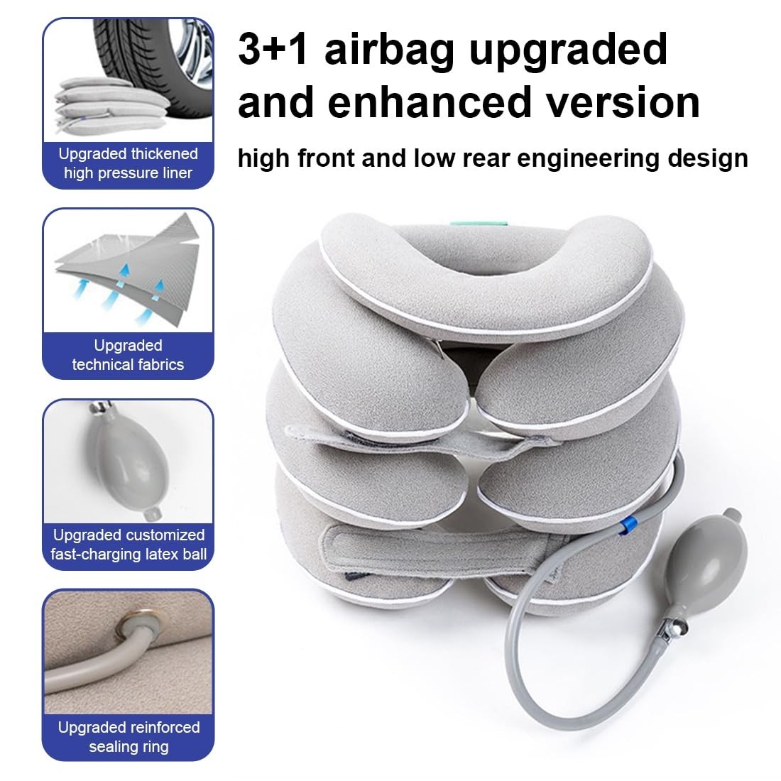 Adjustable Inflatable Neck Stretcher & Brace, Cervical Traction Relief Tool, Was