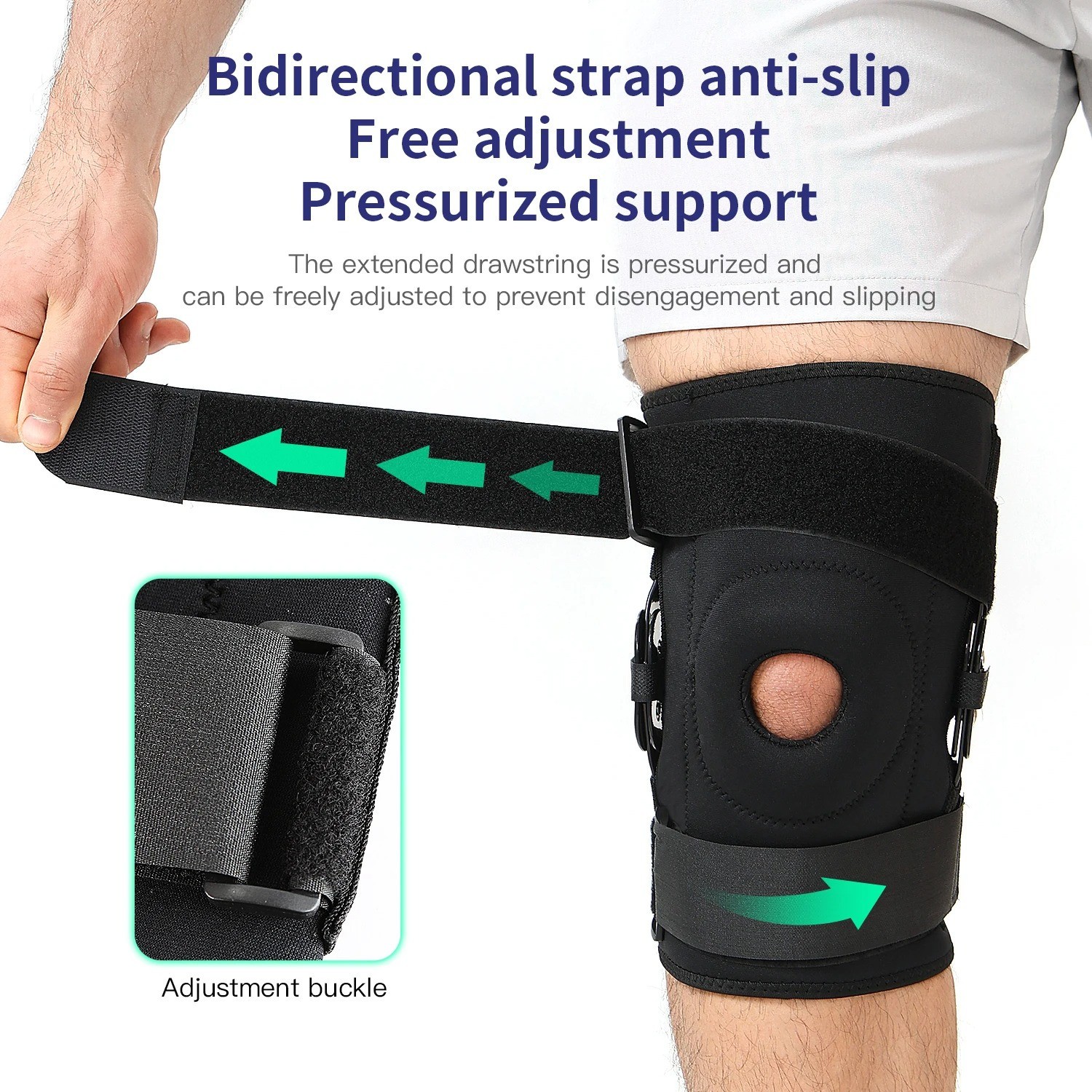 1pc – Adjustable Knee Pad with Double Layer Steel Plate Stabilizer