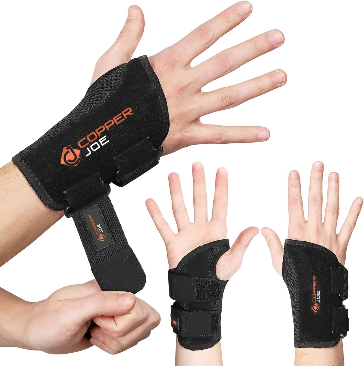 Orthopedic Copper Infused Wrist Brace & Splint – Adjustable Compression Wrist…