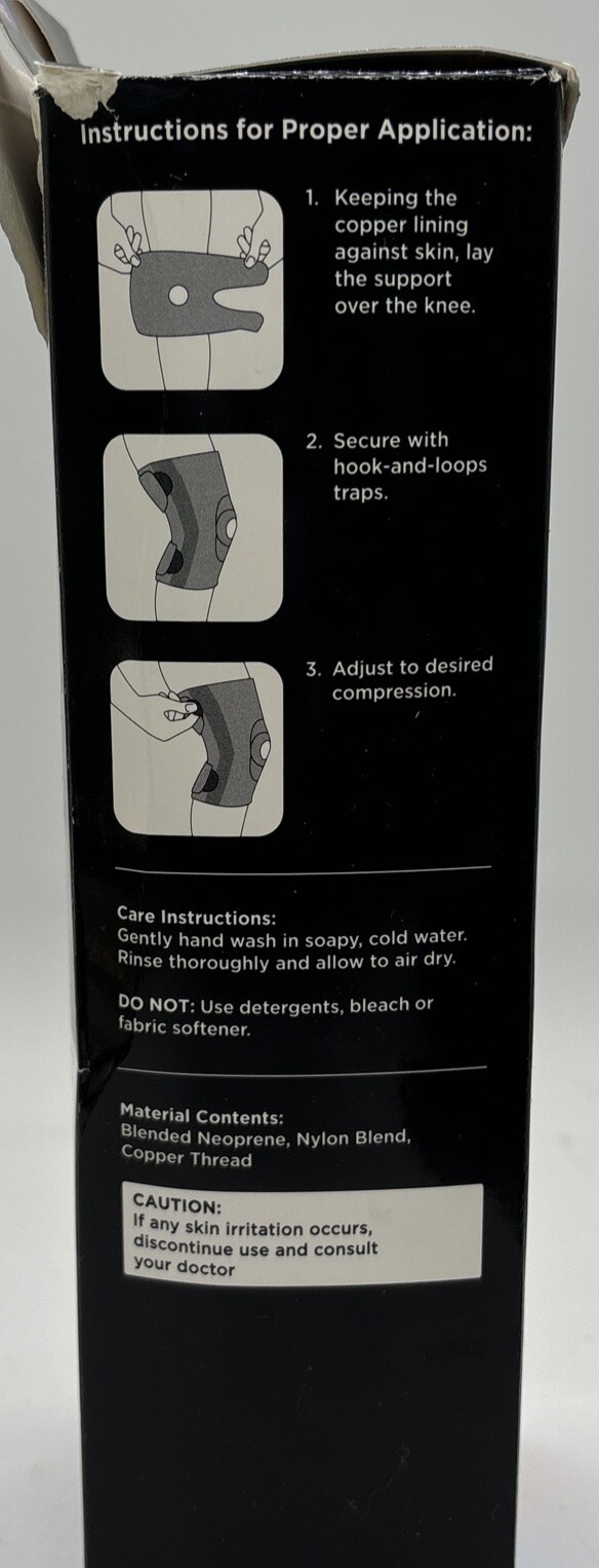 Knee Support Sleeve Copper one size knee Left Or Right compression NEW