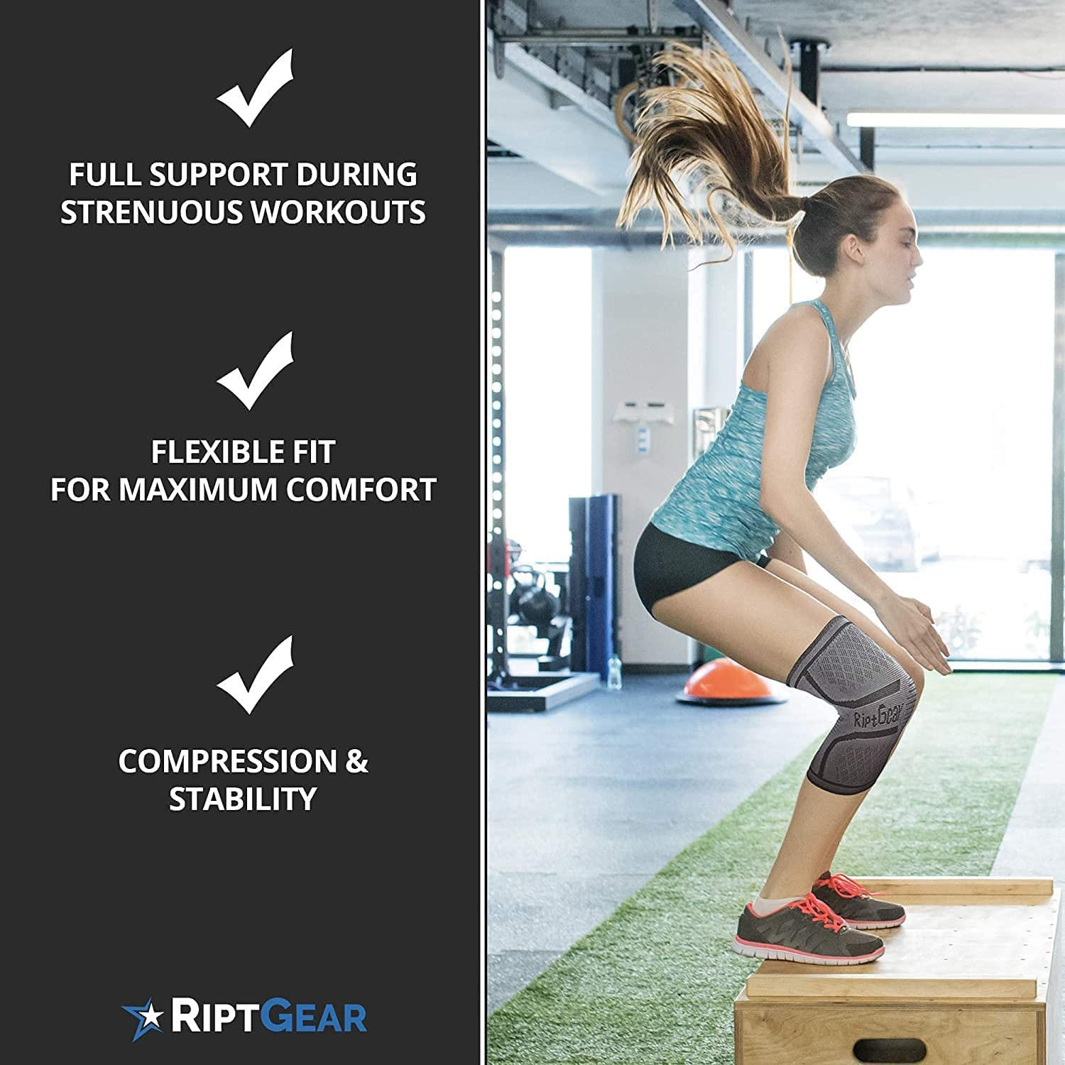 Knee Compression Sleeve – 2 Pack – Braces for Knee Pain – Compression for Arthri