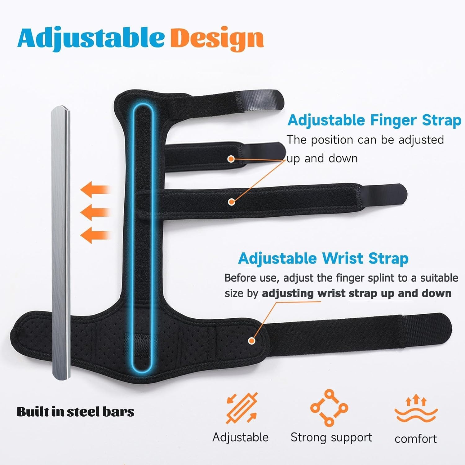 Versatile Reversible Middle Finger Splint – Support for Arthritis & Tendonitis