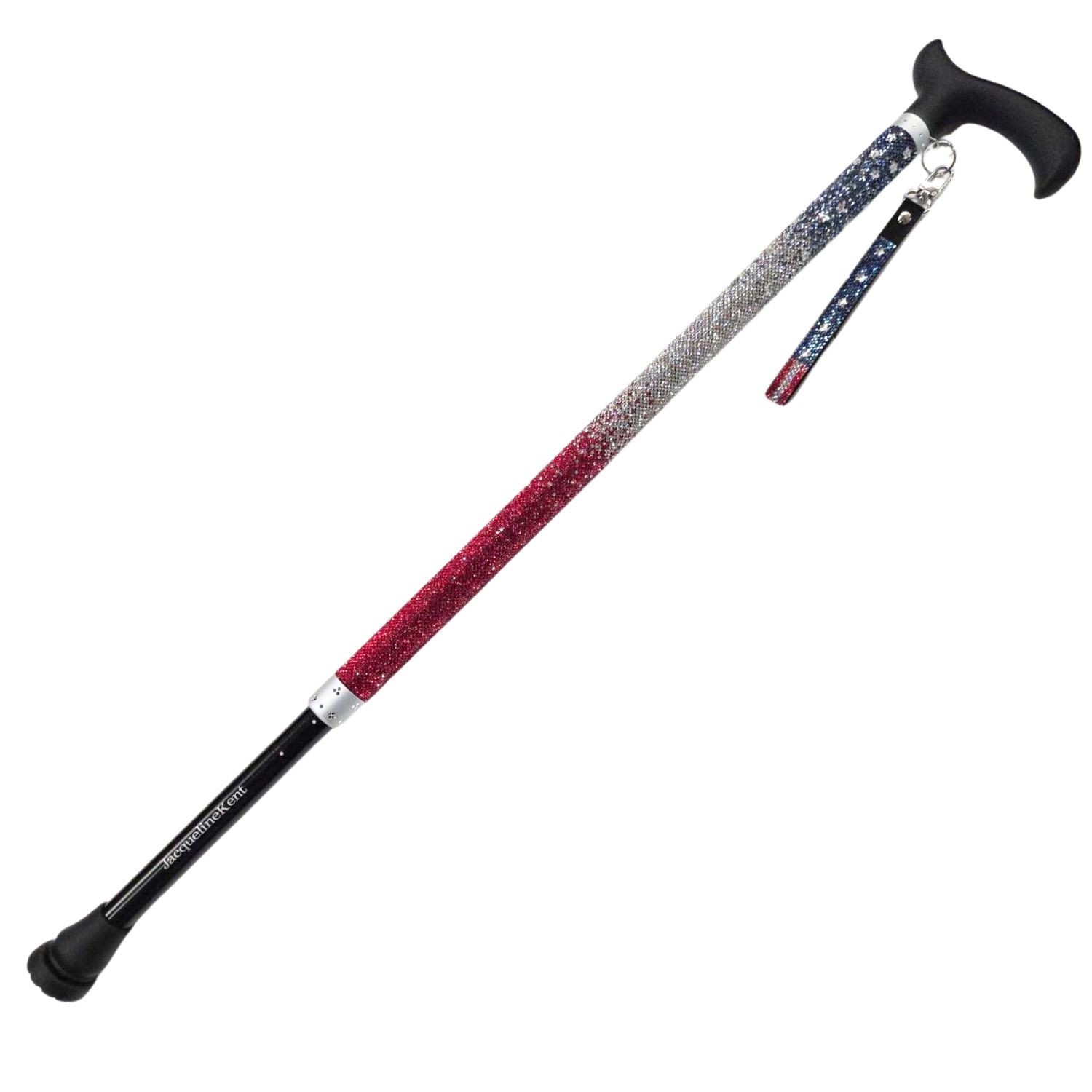 Jacqueline Kent American Adjustable Crystal Rhinestone Sugar Walking Cane