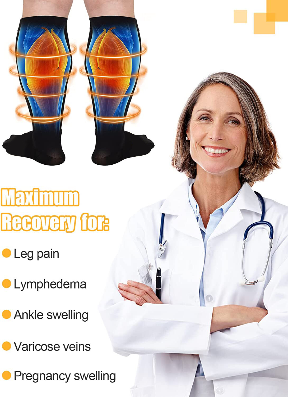 15-20mmHg Compression Socks Pack – Best Medical, Nursing, Travel & Flight Socks